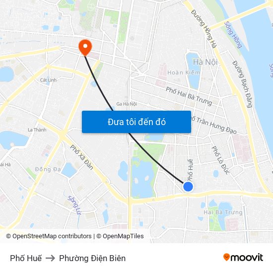 Phố Huế to Phường Điện Biên map