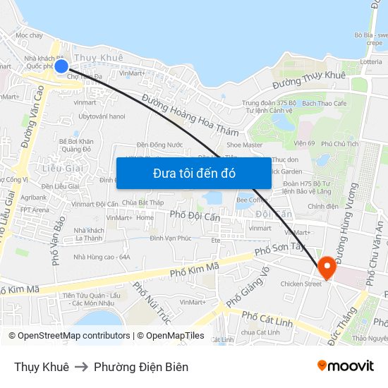 Thụy Khuê to Phường Điện Biên map