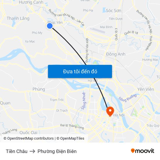 Tiền Châu to Phường Điện Biên map