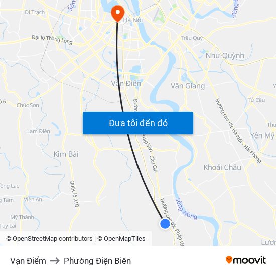 Vạn Điểm to Phường Điện Biên map