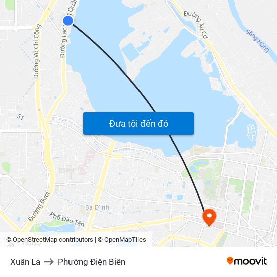 Xuân La to Phường Điện Biên map