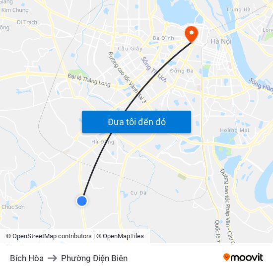 Bích Hòa to Phường Điện Biên map