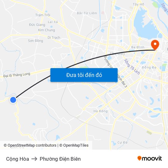 Cộng Hòa to Phường Điện Biên map