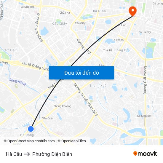 Hà Cầu to Phường Điện Biên map