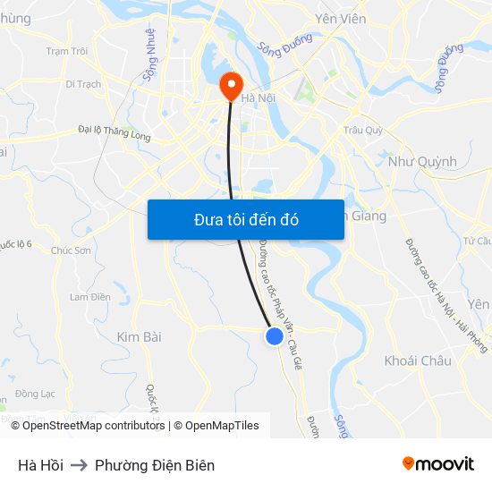 Hà Hồi to Phường Điện Biên map