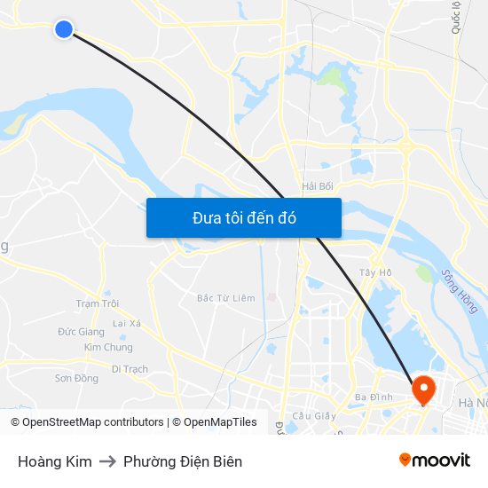 Hoàng Kim to Phường Điện Biên map