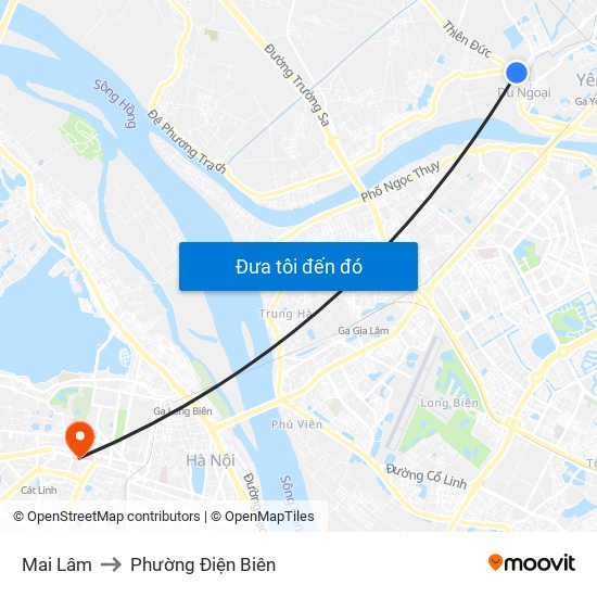 Mai Lâm to Phường Điện Biên map