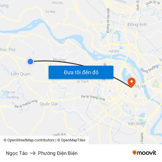 Ngọc Tảo to Phường Điện Biên map