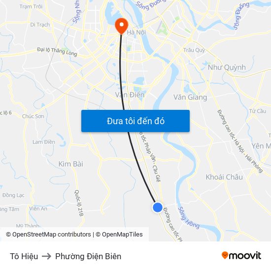 Tô Hiệu to Phường Điện Biên map