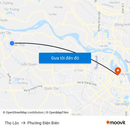 Thọ Lộc to Phường Điện Biên map