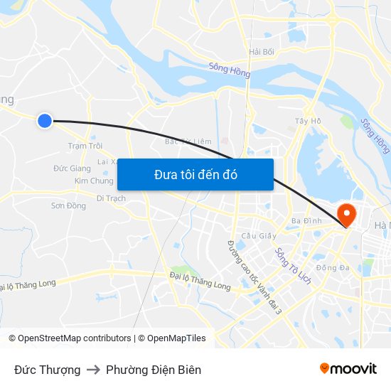 Đức Thượng to Phường Điện Biên map