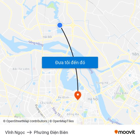 Vĩnh Ngọc to Phường Điện Biên map