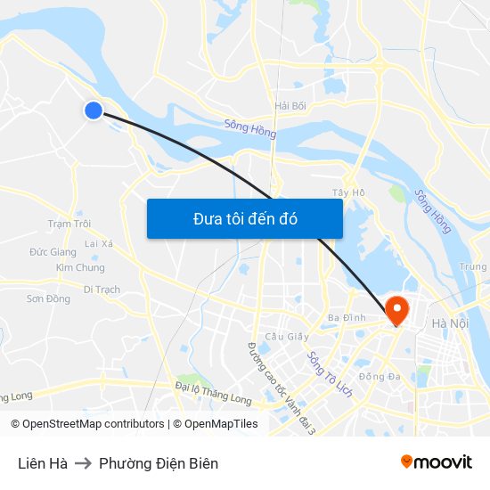 Liên Hà to Phường Điện Biên map