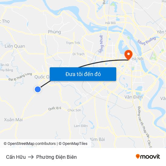 Cấn Hữu to Phường Điện Biên map