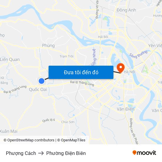 Phượng Cách to Phường Điện Biên map