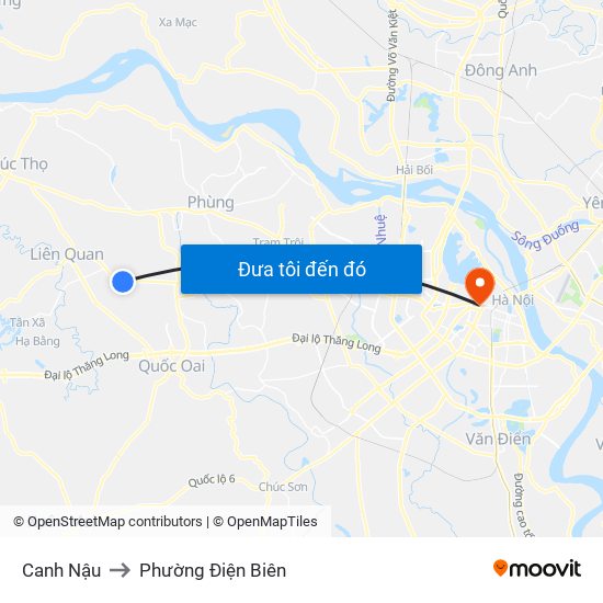 Canh Nậu to Phường Điện Biên map