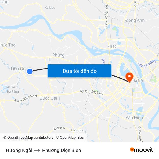 Hương Ngải to Phường Điện Biên map