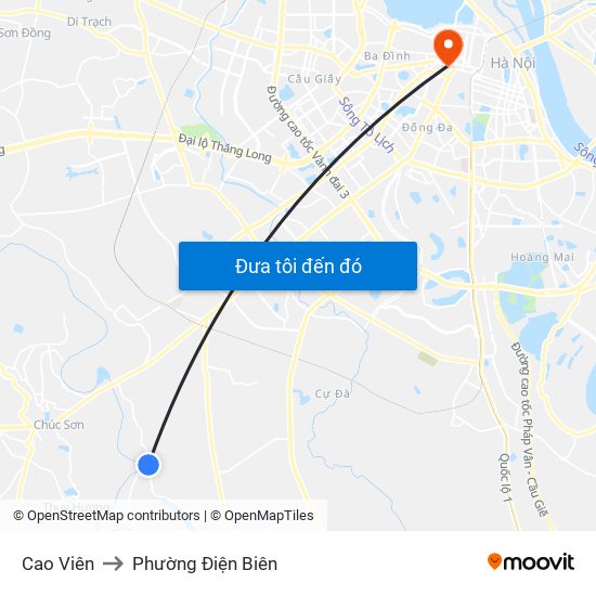 Cao Viên to Phường Điện Biên map