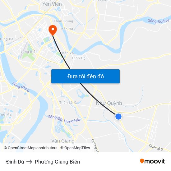 Đình Dù to Phường Giang Biên map