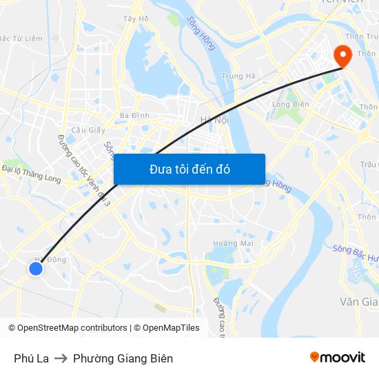 Phú La to Phường Giang Biên map