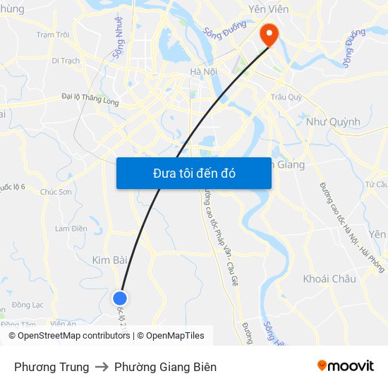 Phương Trung to Phường Giang Biên map