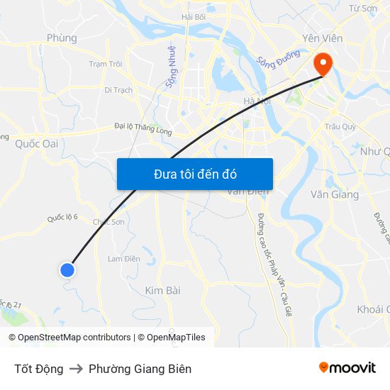 Tốt Động to Phường Giang Biên map