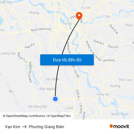 Vạn Kim to Phường Giang Biên map