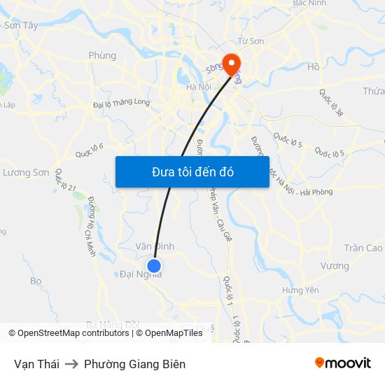 Vạn Thái to Phường Giang Biên map