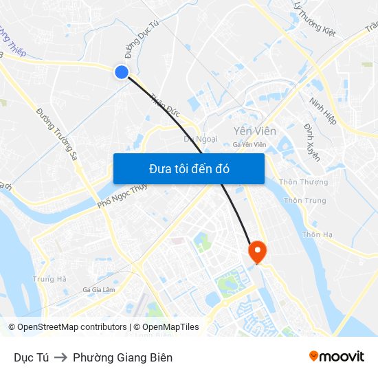 Dục Tú to Phường Giang Biên map