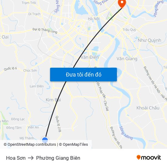 Hoa Sơn to Phường Giang Biên map
