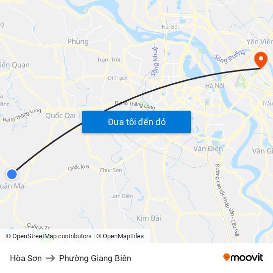 Hòa Sơn to Phường Giang Biên map