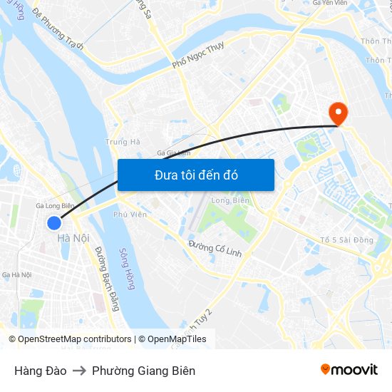 Hàng Đào to Phường Giang Biên map