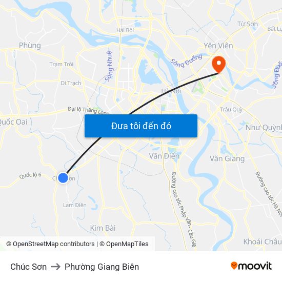 Chúc Sơn to Phường Giang Biên map