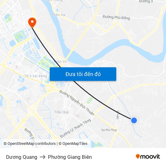 Dương Quang to Phường Giang Biên map