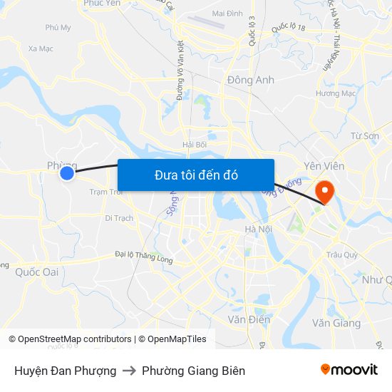 Huyện Đan Phượng to Phường Giang Biên map