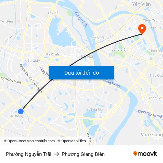 Phường Nguyễn Trãi to Phường Giang Biên map