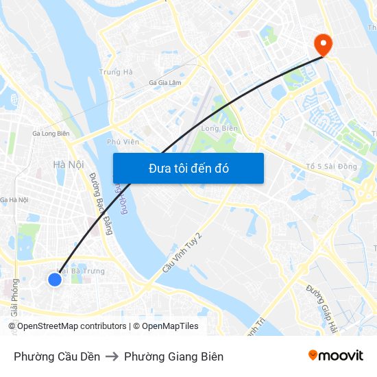 Phường Cầu Dền to Phường Giang Biên map