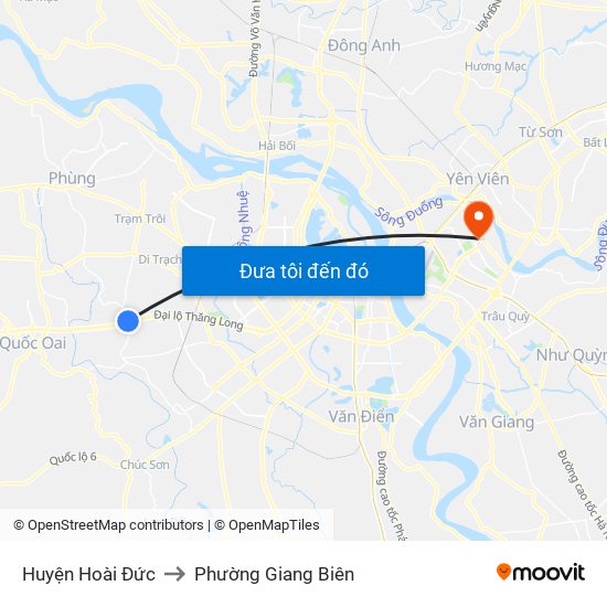 Huyện Hoài Đức to Phường Giang Biên map
