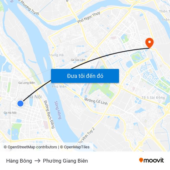 Hàng Bông to Phường Giang Biên map