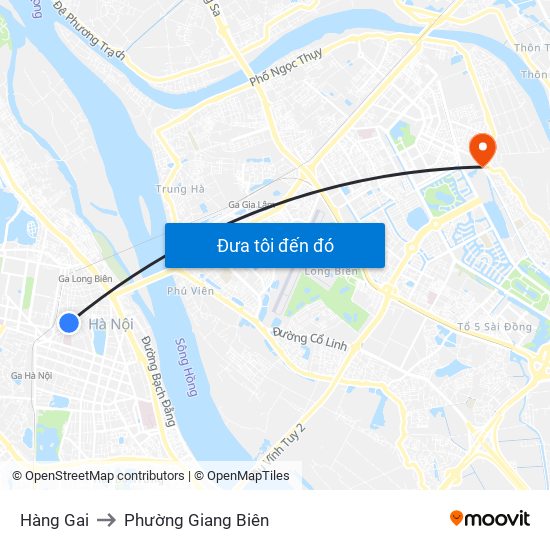 Hàng Gai to Phường Giang Biên map