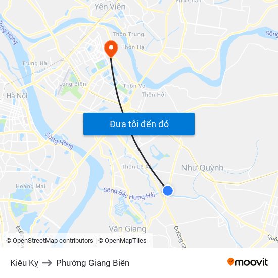 Kiêu Kỵ to Phường Giang Biên map