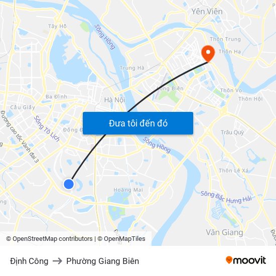 Định Công to Phường Giang Biên map