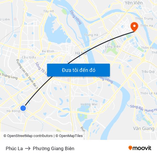 Phúc La to Phường Giang Biên map