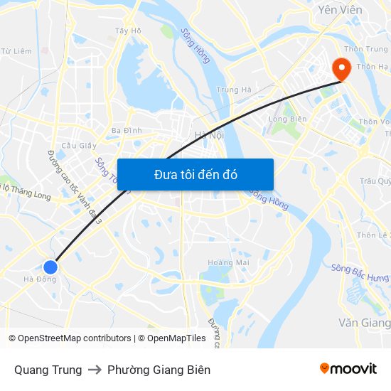 Quang Trung to Phường Giang Biên map