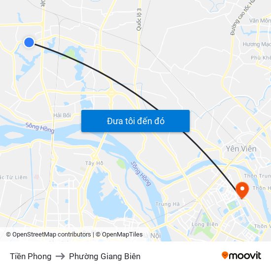 Tiền Phong to Phường Giang Biên map