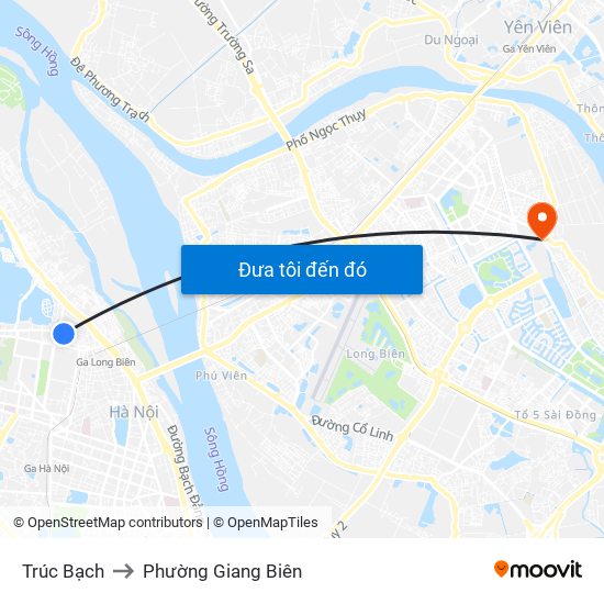 Trúc Bạch to Phường Giang Biên map