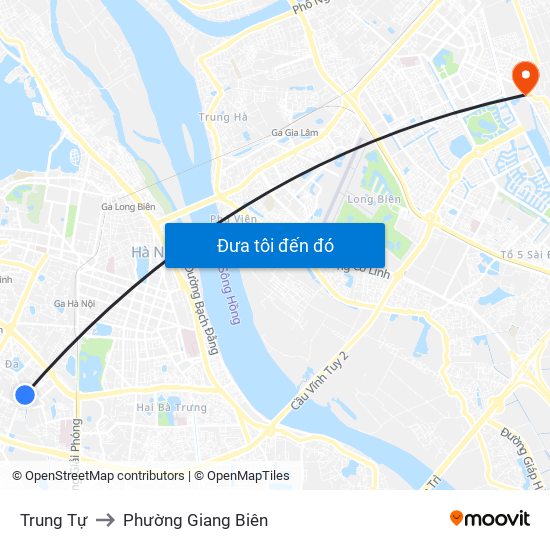 Trung Tự to Phường Giang Biên map