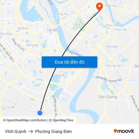 Vĩnh Quỳnh to Phường Giang Biên map