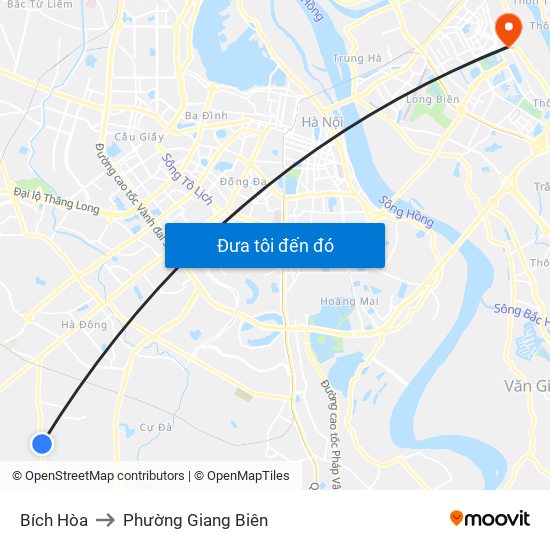 Bích Hòa to Phường Giang Biên map