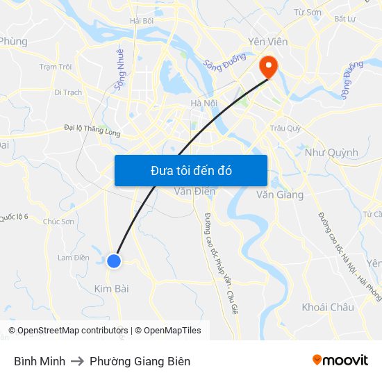 Bình Minh to Phường Giang Biên map
